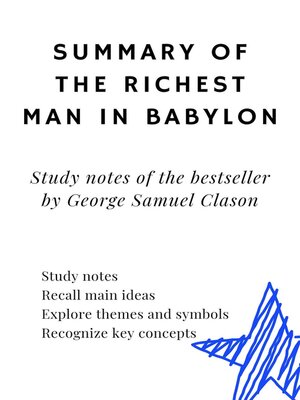 cover image of Summary of the Richest man in Babylon. Study Notes of the Bestseller by George Samuel Clason